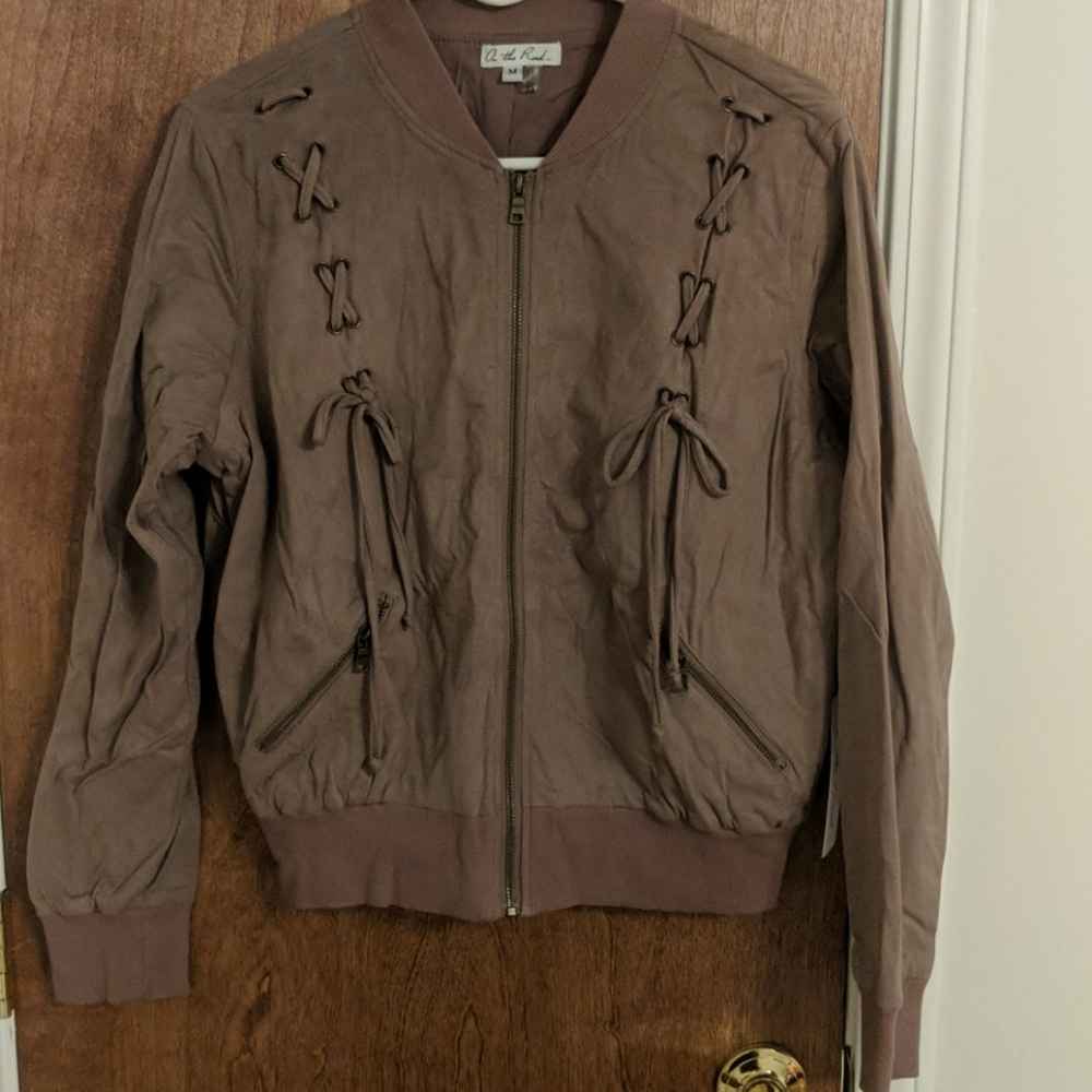 On the Road Bomber Jacket in Mauve - NWT!